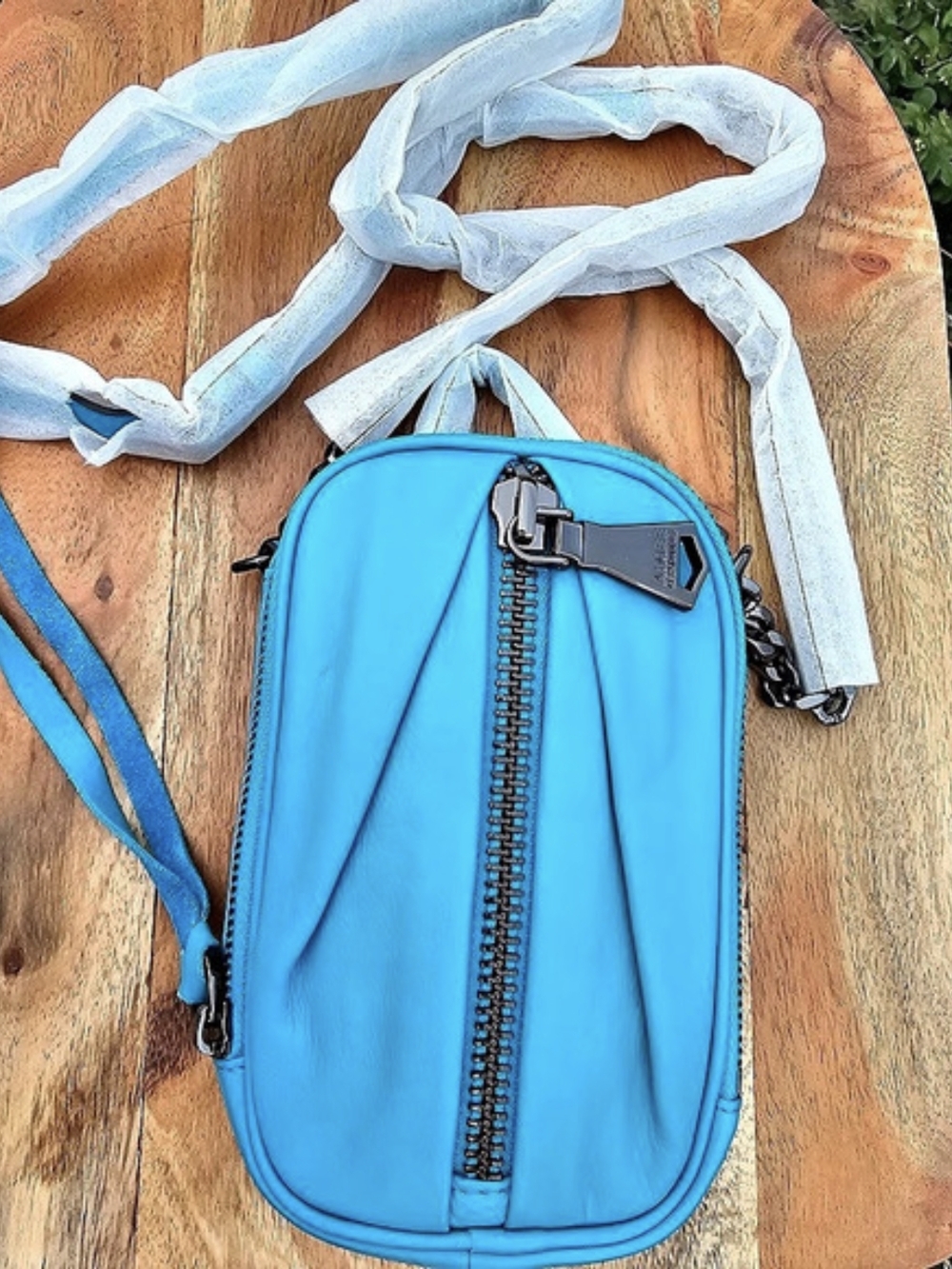 Aimee Kestenberg Leather Intention Phone Crossbody Blue